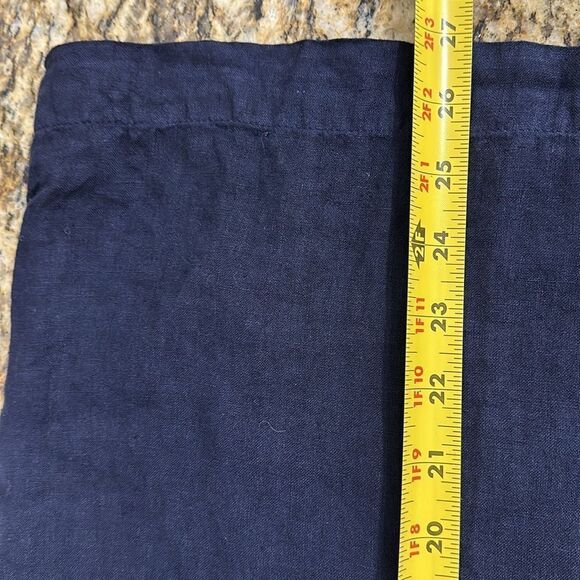 ARMEN Linen Overdyed Boat Neck Pullover Shirt in Midnight Size 4/6 - Picture 9 of 9